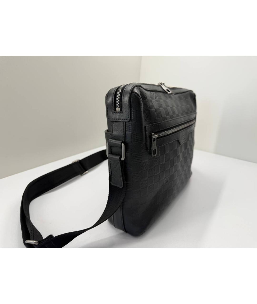 LOUIS VUITTON Черная кожаная сумка на плечо, фото 8