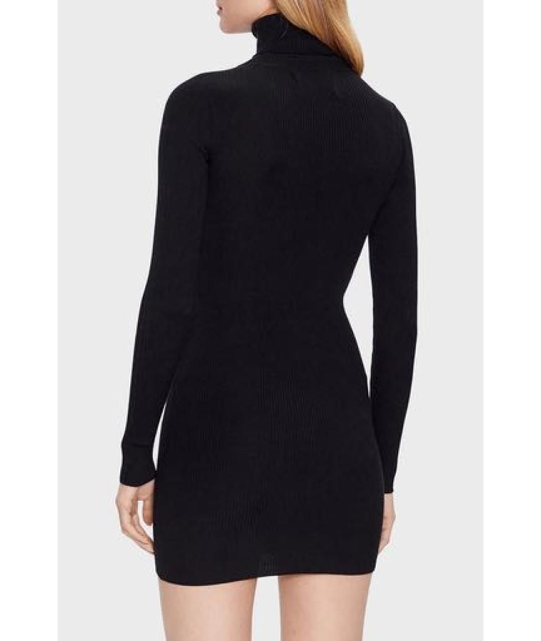CALVIN KLEIN Черное хлопко-эластановое повседневное платье, фото 7