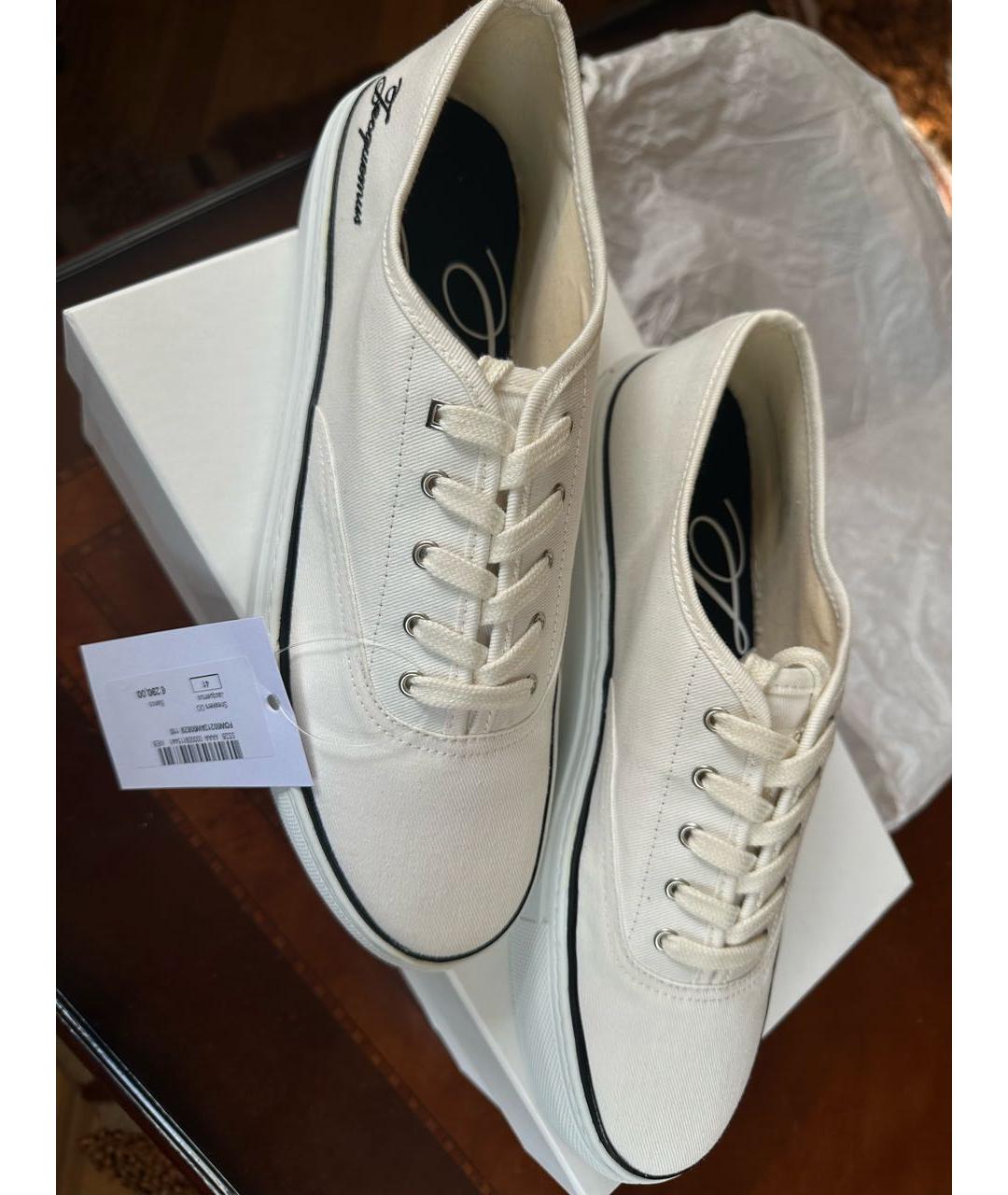 JACQUEMUS Белые текстильные кеды, фото 2