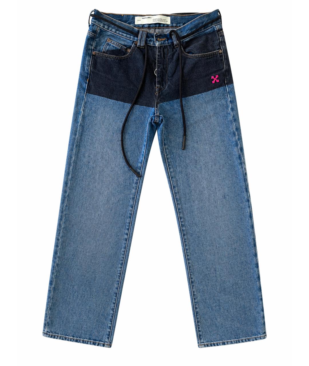 OFF-WHITE Синие хлопковые джинсы, фото 1