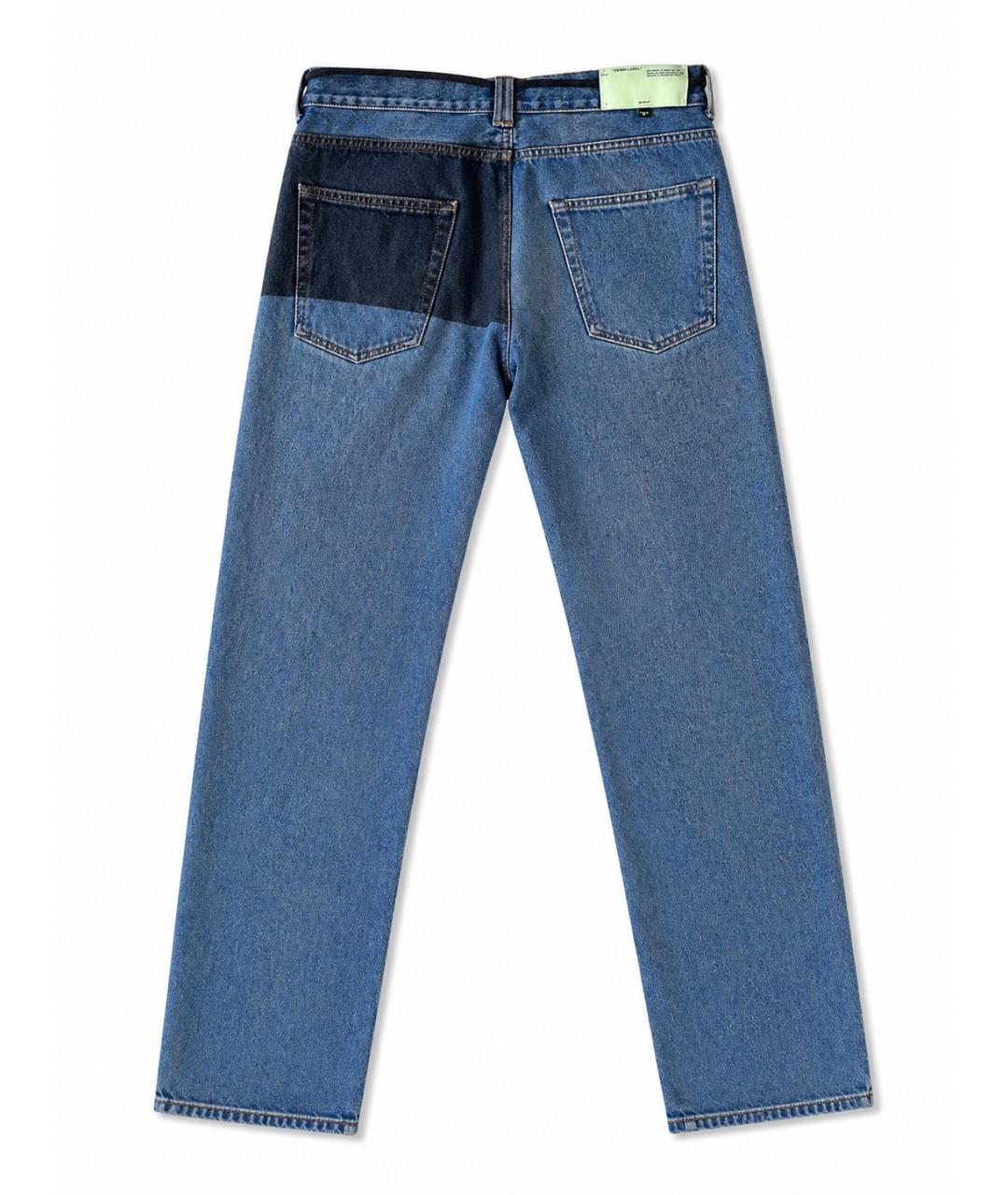 OFF-WHITE Синие хлопковые джинсы, фото 2