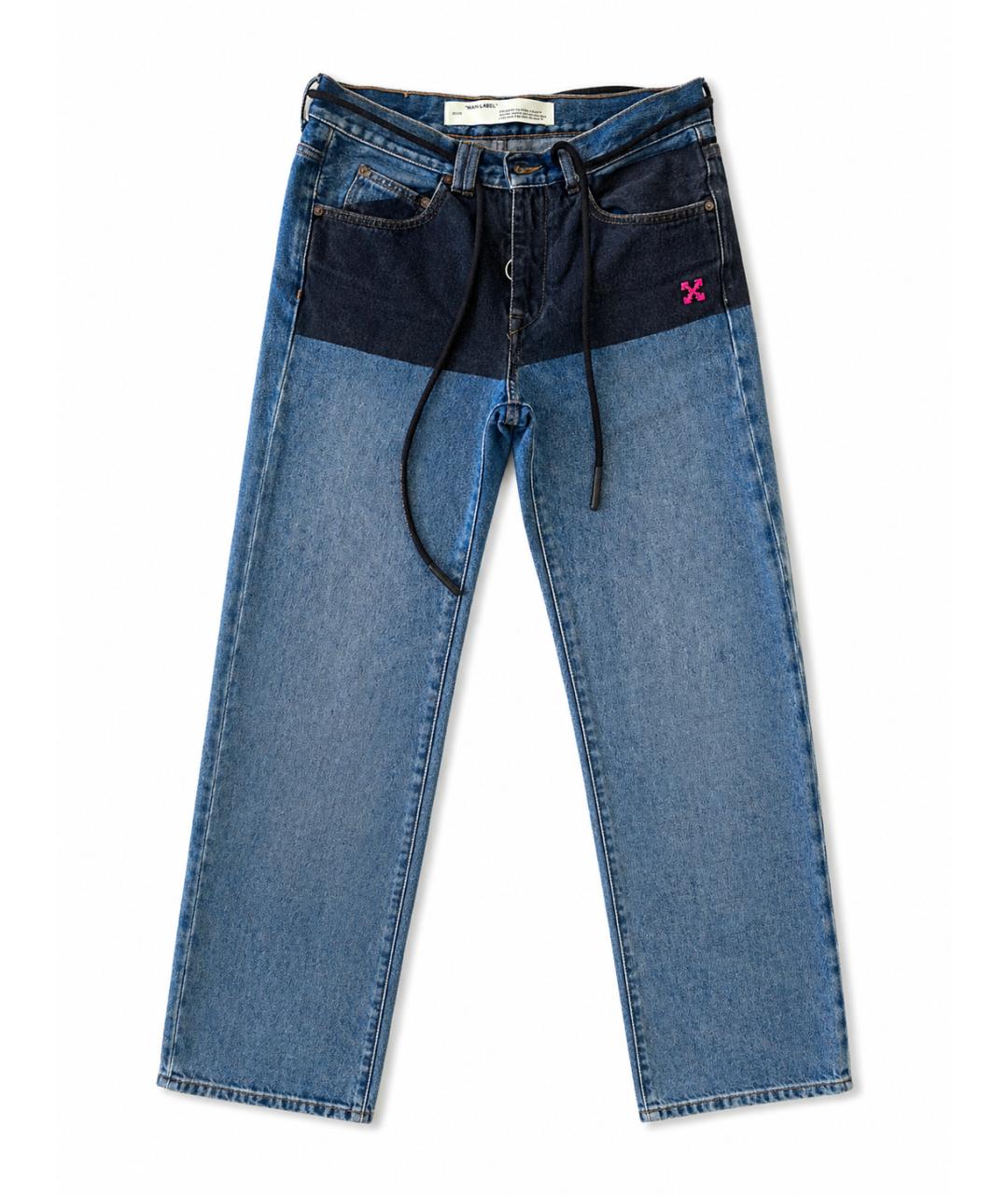 OFF-WHITE Синие хлопковые джинсы, фото 3