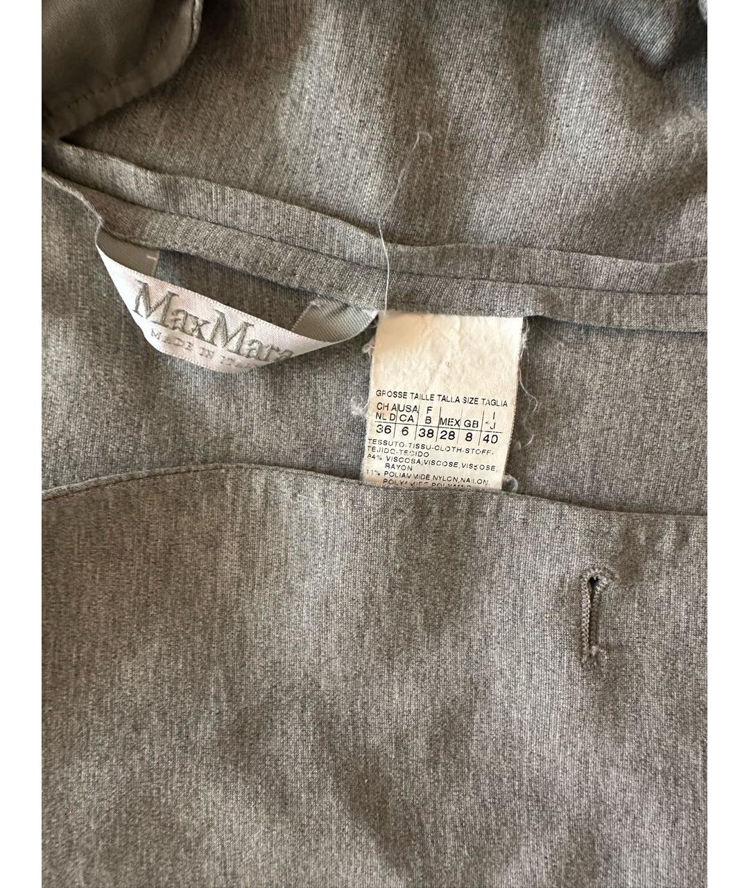 MAX MARA Серый вискозный костюм с брюками, фото 3