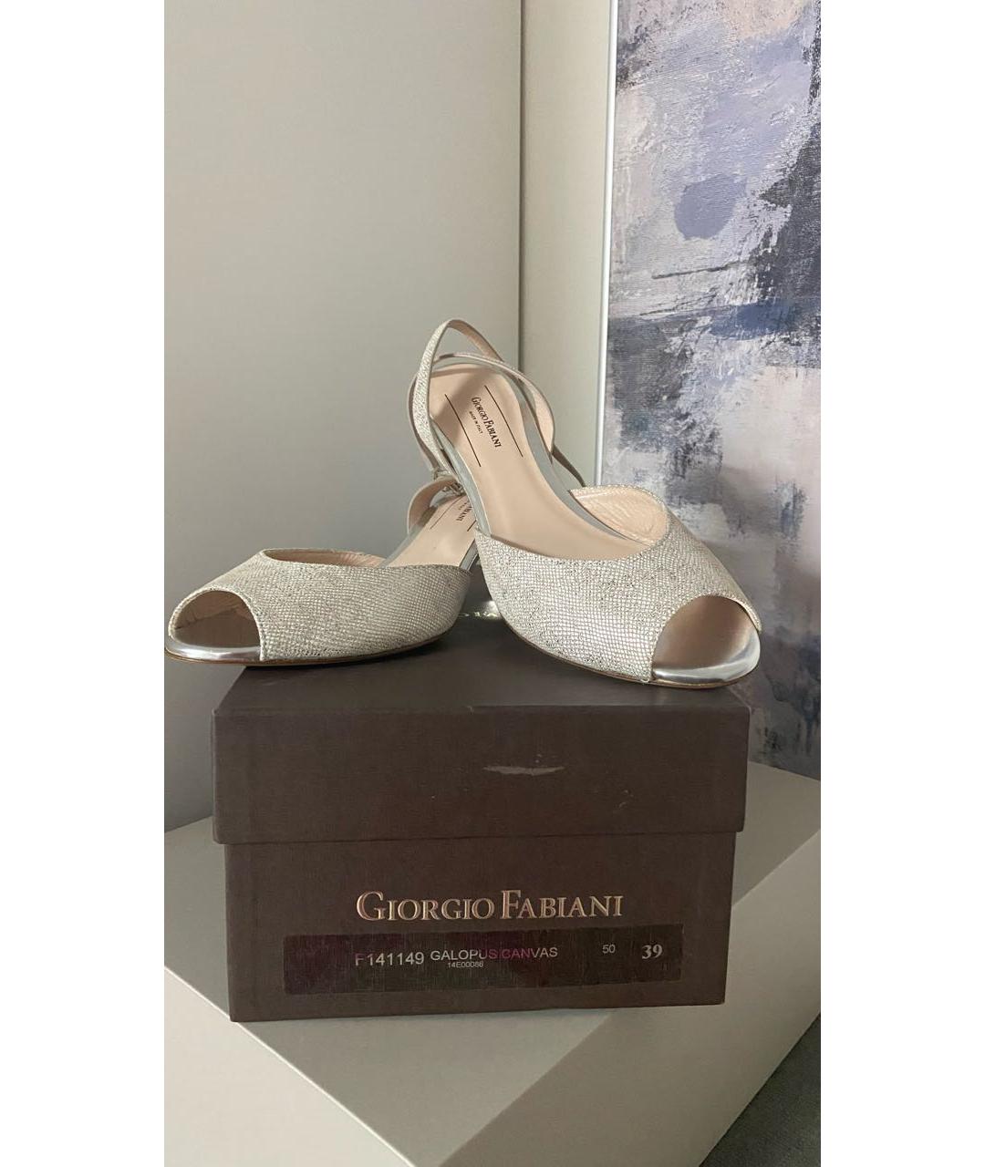 GIORGIO BRATO Серебряные кожаные босоножки, фото 5