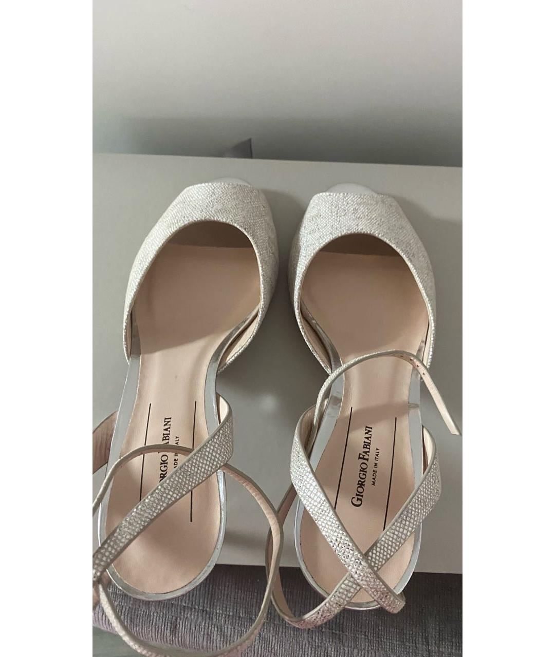 GIORGIO BRATO Серебряные кожаные босоножки, фото 3