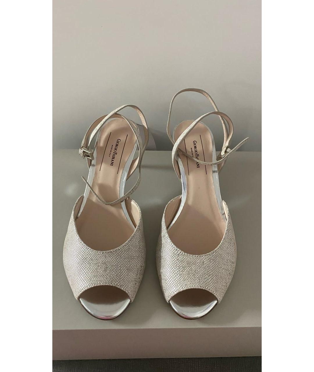 GIORGIO BRATO Серебряные кожаные босоножки, фото 2