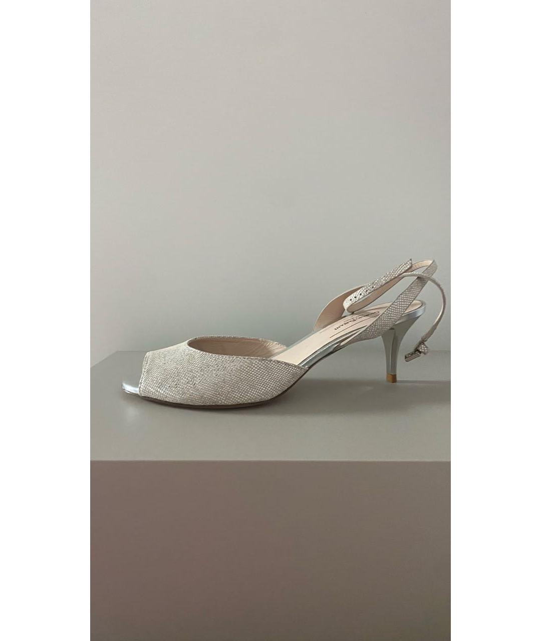 GIORGIO BRATO Серебряные кожаные босоножки, фото 9