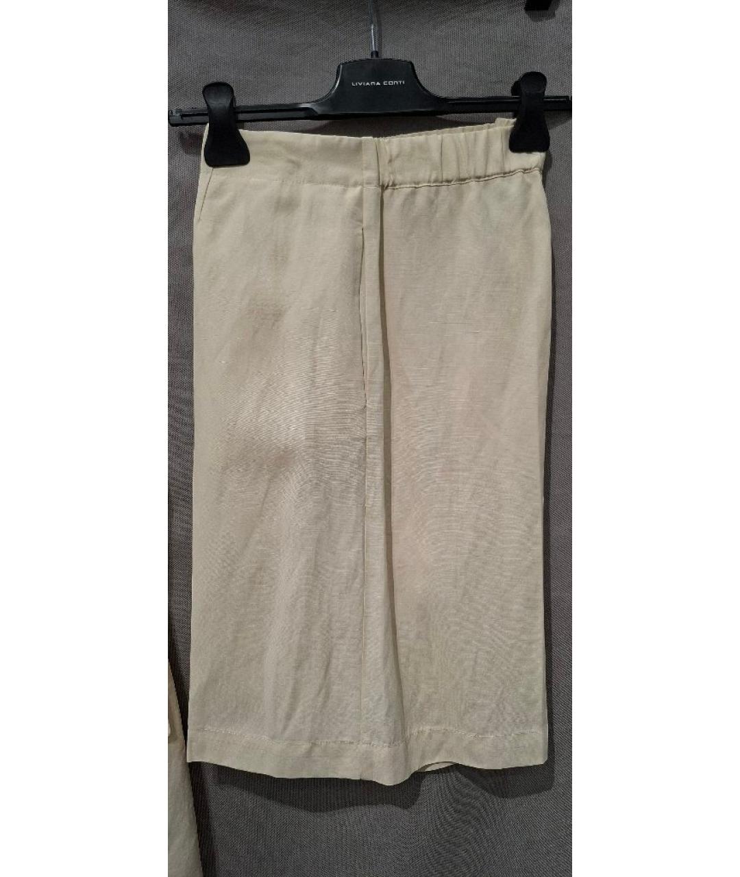 LIVIANA CONTI Бежевый вискозный костюм с брюками, фото 8