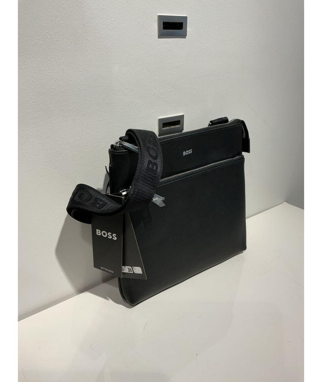 HUGO BOSS Черная сумка на плечо из искусственной кожи, фото 3