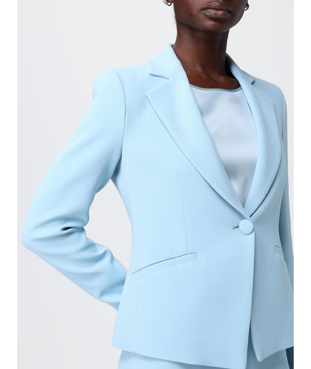 EMPORIO ARMANI Голубой вискозный жакет/пиджак, фото 5