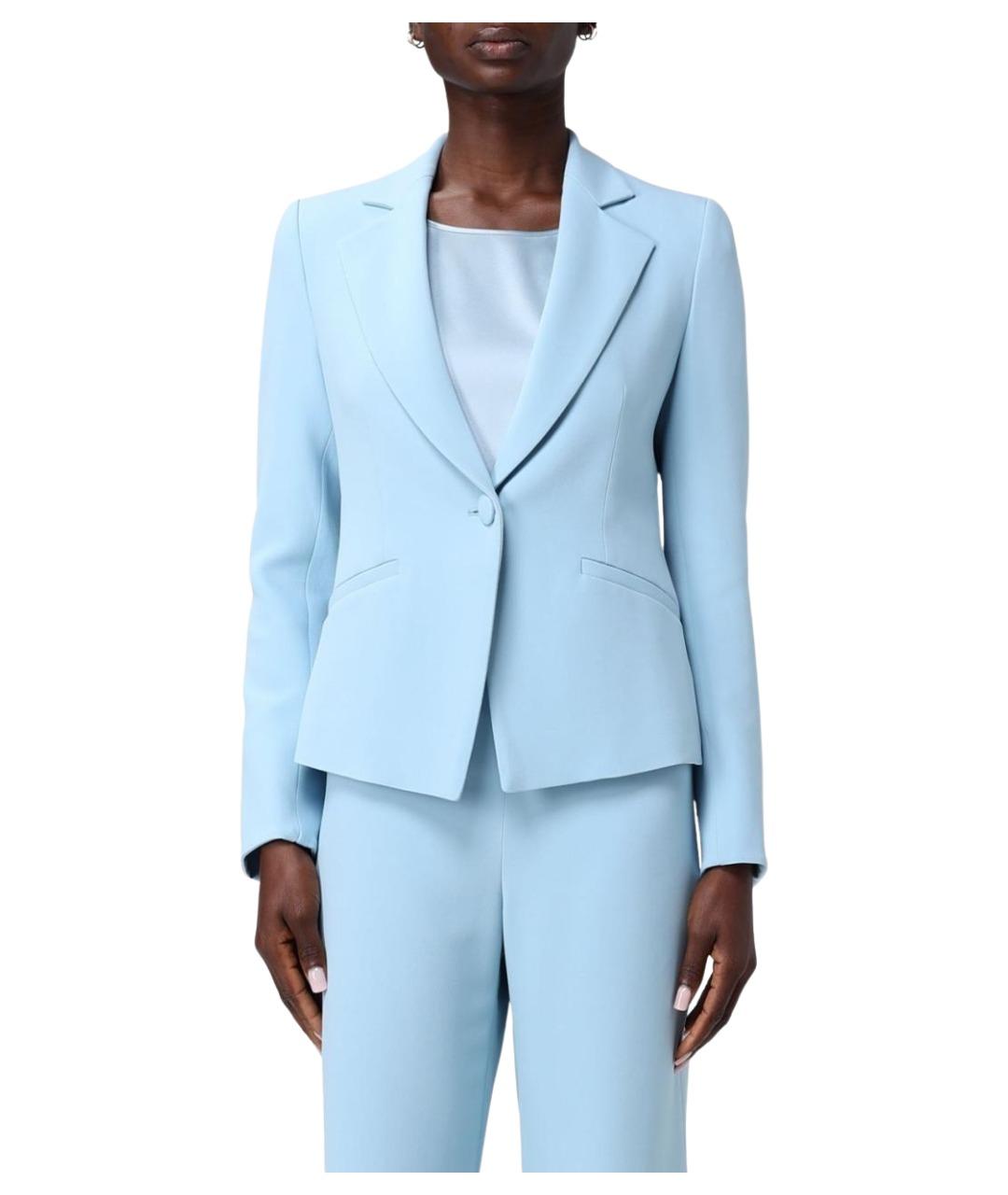 EMPORIO ARMANI Голубой вискозный жакет/пиджак, фото 1