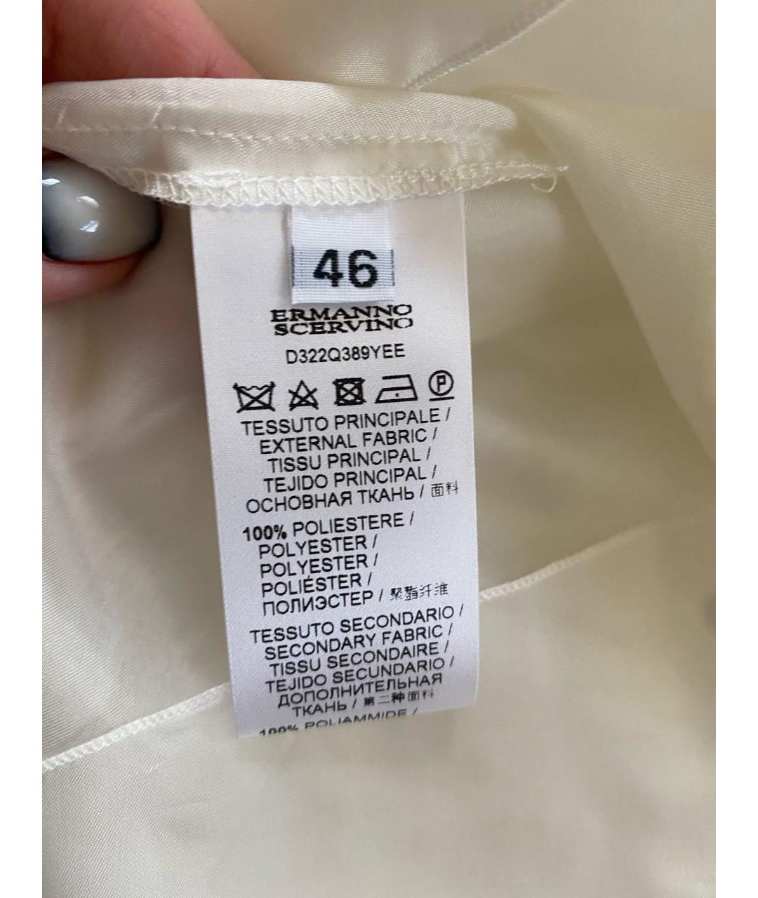 ERMANNO SCERVINO Белое полиэстеровое повседневное платье, фото 8