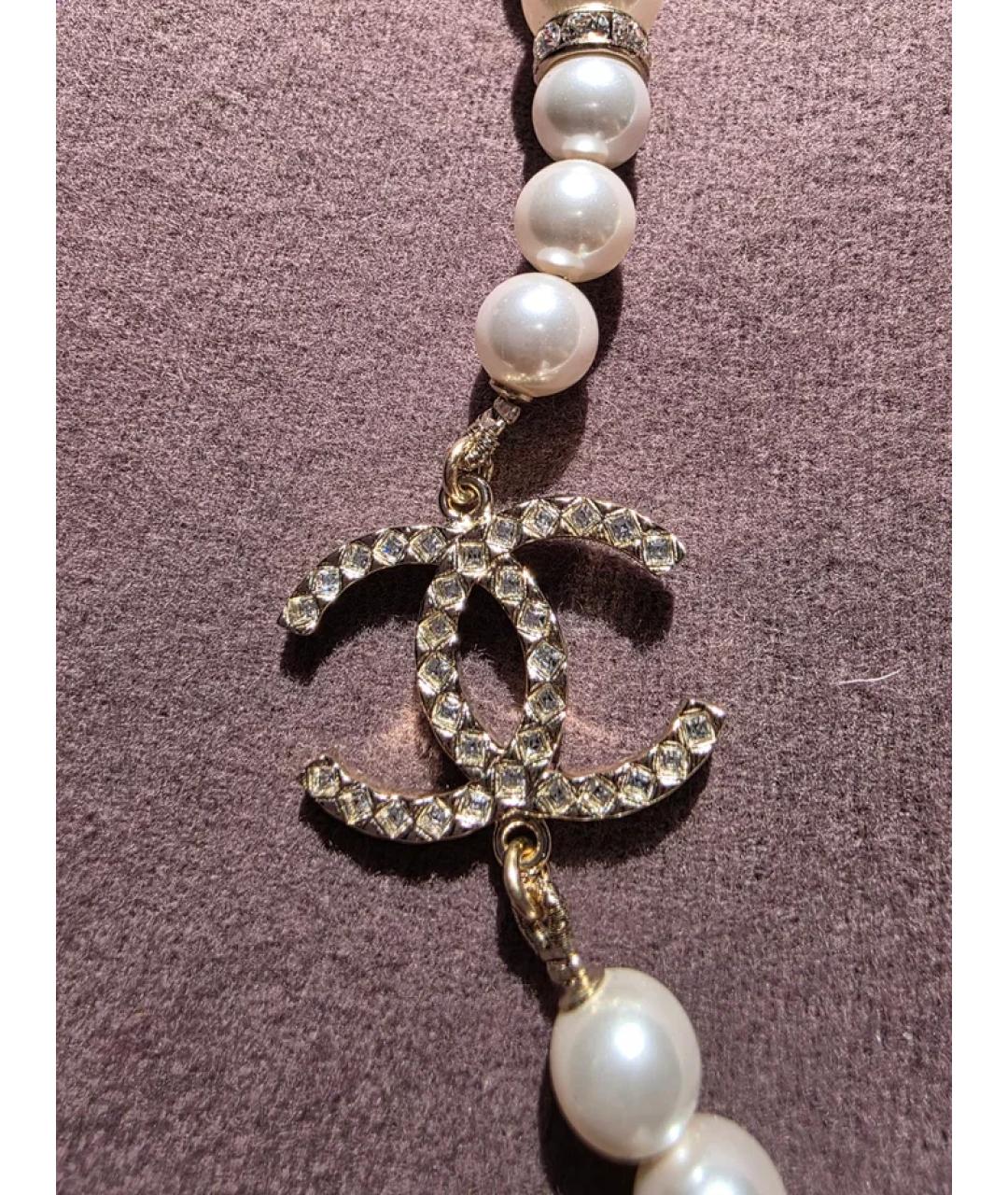 CHANEL Белое жемчужное колье, фото 3