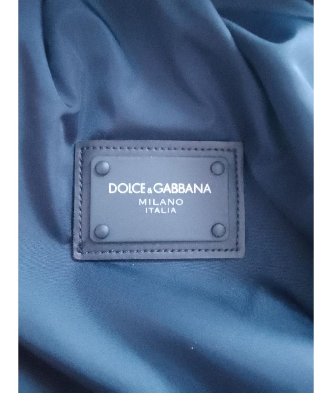 DOLCE&GABBANA Темно-синяя полиамидовая куртка, фото 6