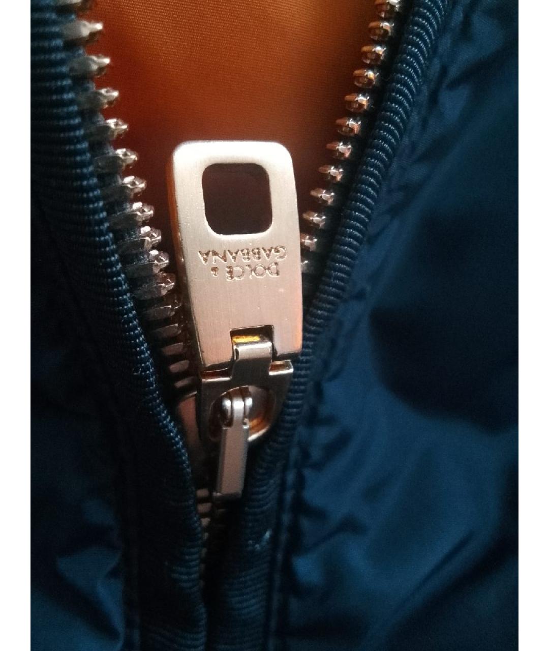 DOLCE&GABBANA Темно-синяя полиамидовая куртка, фото 5