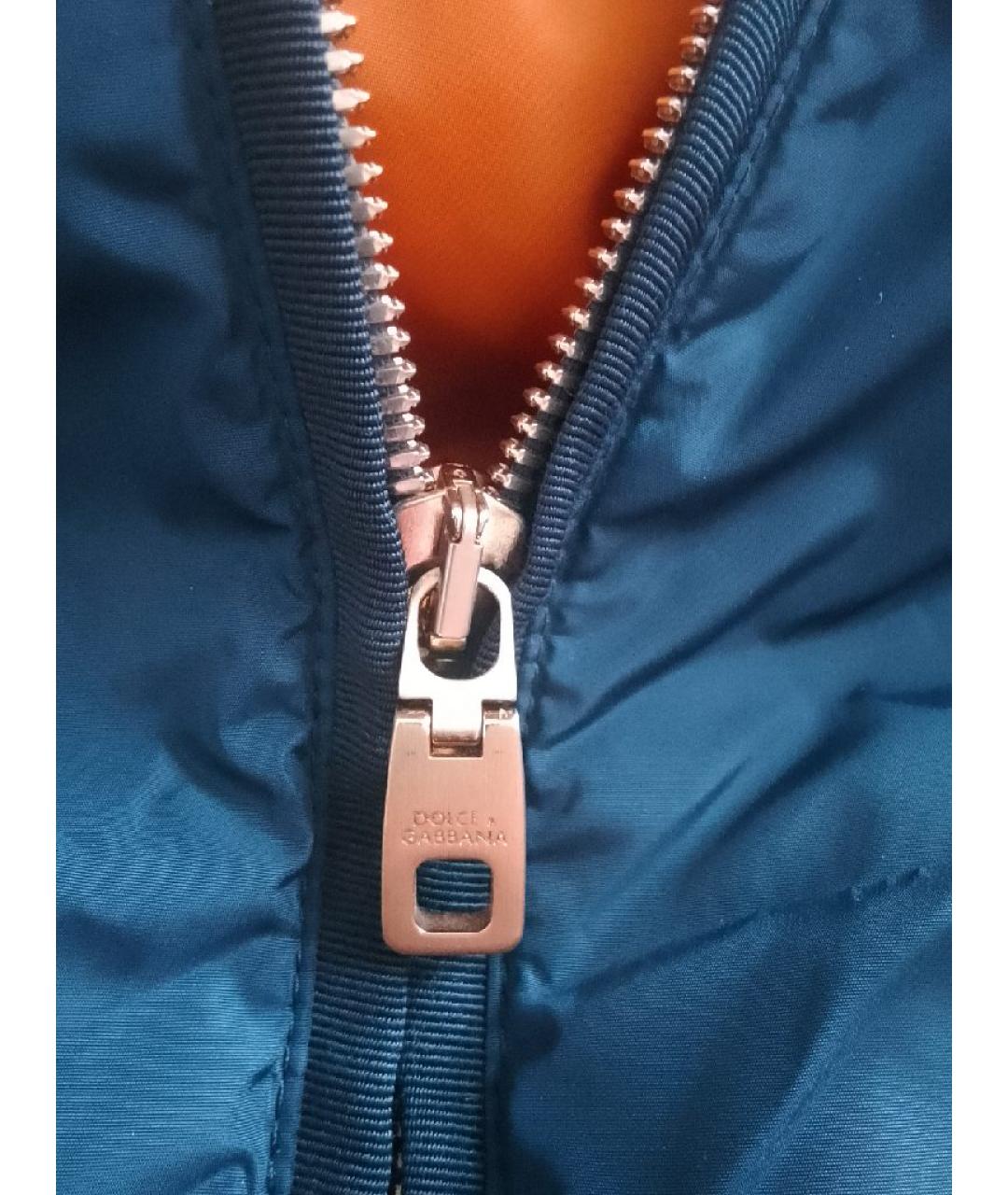 DOLCE&GABBANA Темно-синяя полиамидовая куртка, фото 4