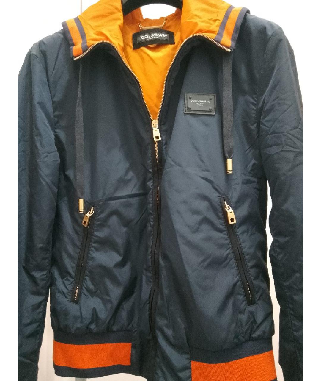 DOLCE&GABBANA Темно-синяя полиамидовая куртка, фото 10
