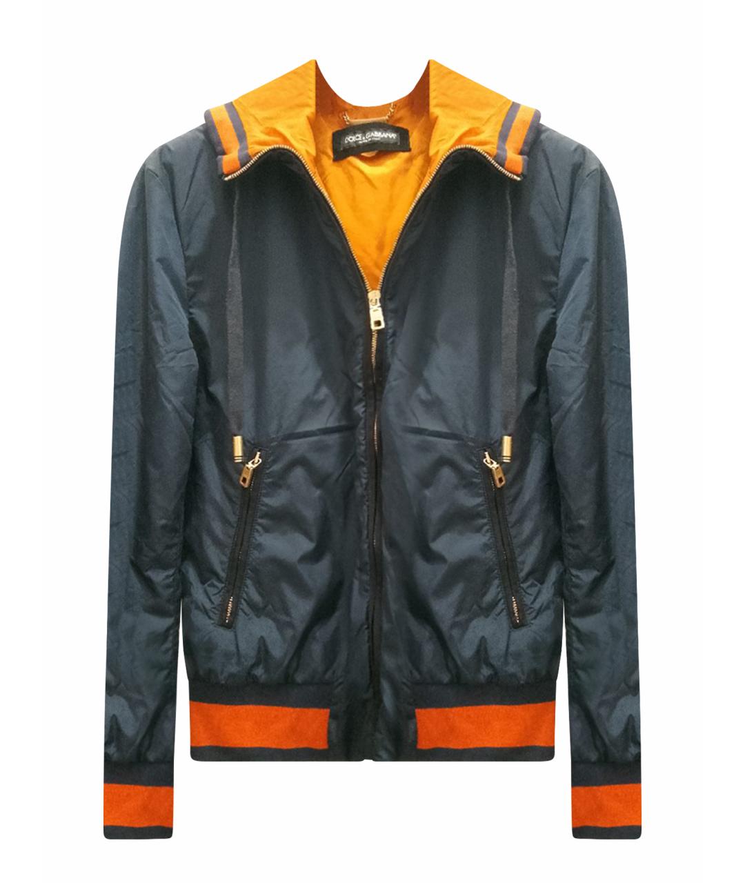 DOLCE&GABBANA Темно-синяя полиамидовая куртка, фото 1