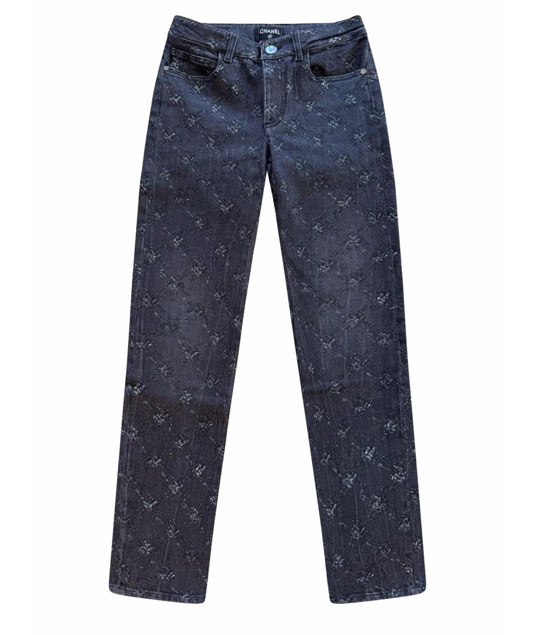 CHANEL Серые хлопко-эластановые джинсы слим, фото 1