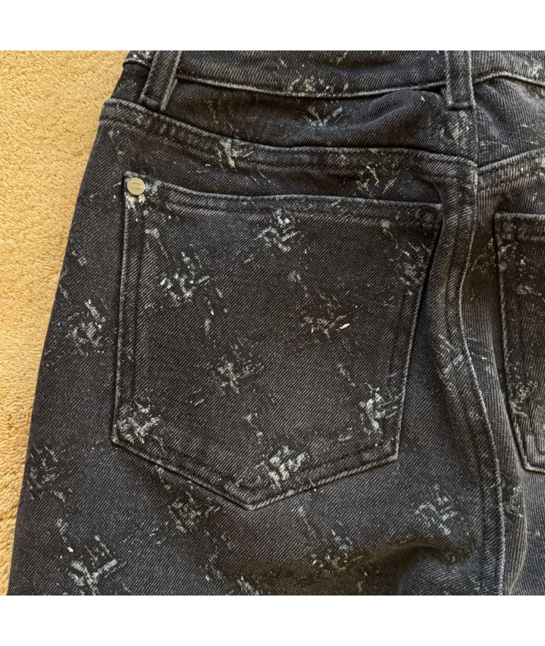 CHANEL Серые хлопко-эластановые джинсы слим, фото 4