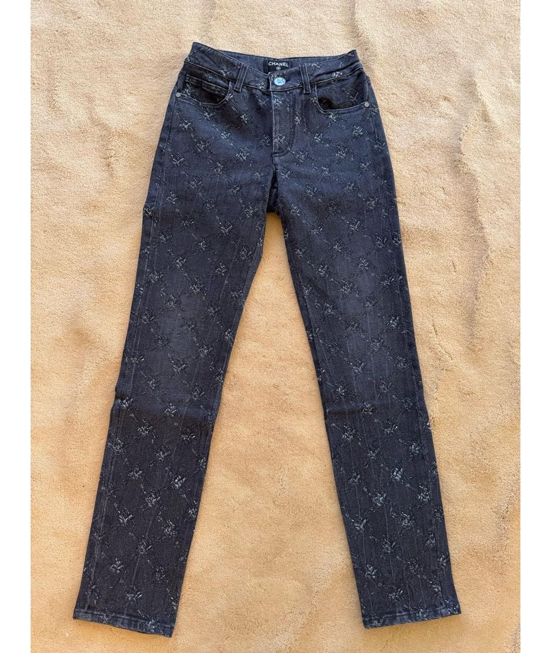 CHANEL Серые хлопко-эластановые джинсы слим, фото 8