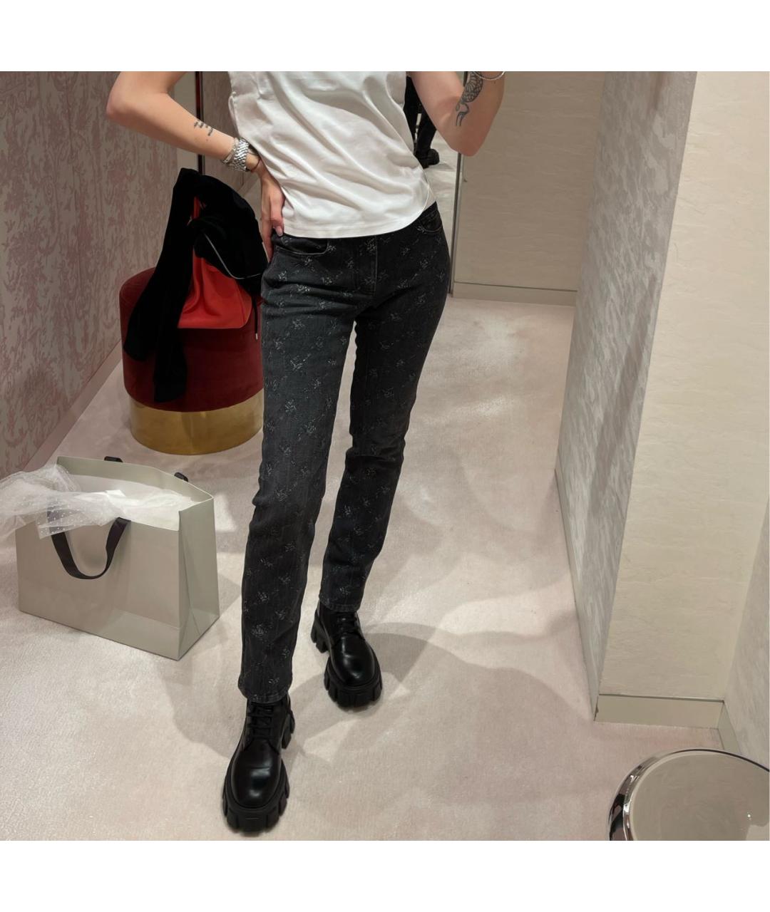 CHANEL Серые хлопко-эластановые джинсы слим, фото 7