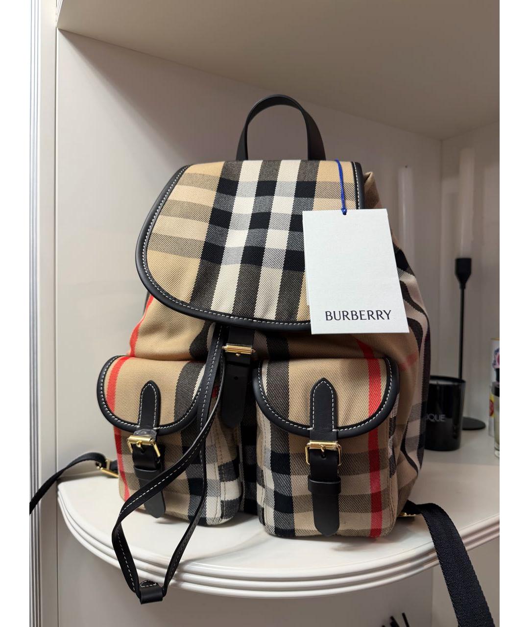 BURBERRY Бежевый тканевый рюкзак, фото 2