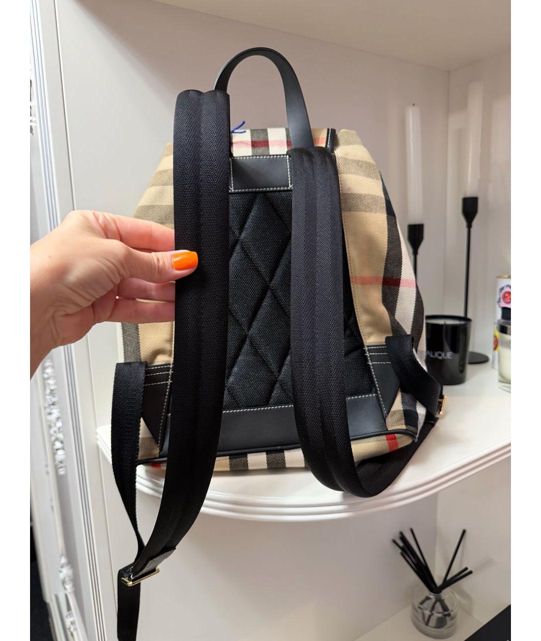 BURBERRY Бежевый тканевый рюкзак, фото 3