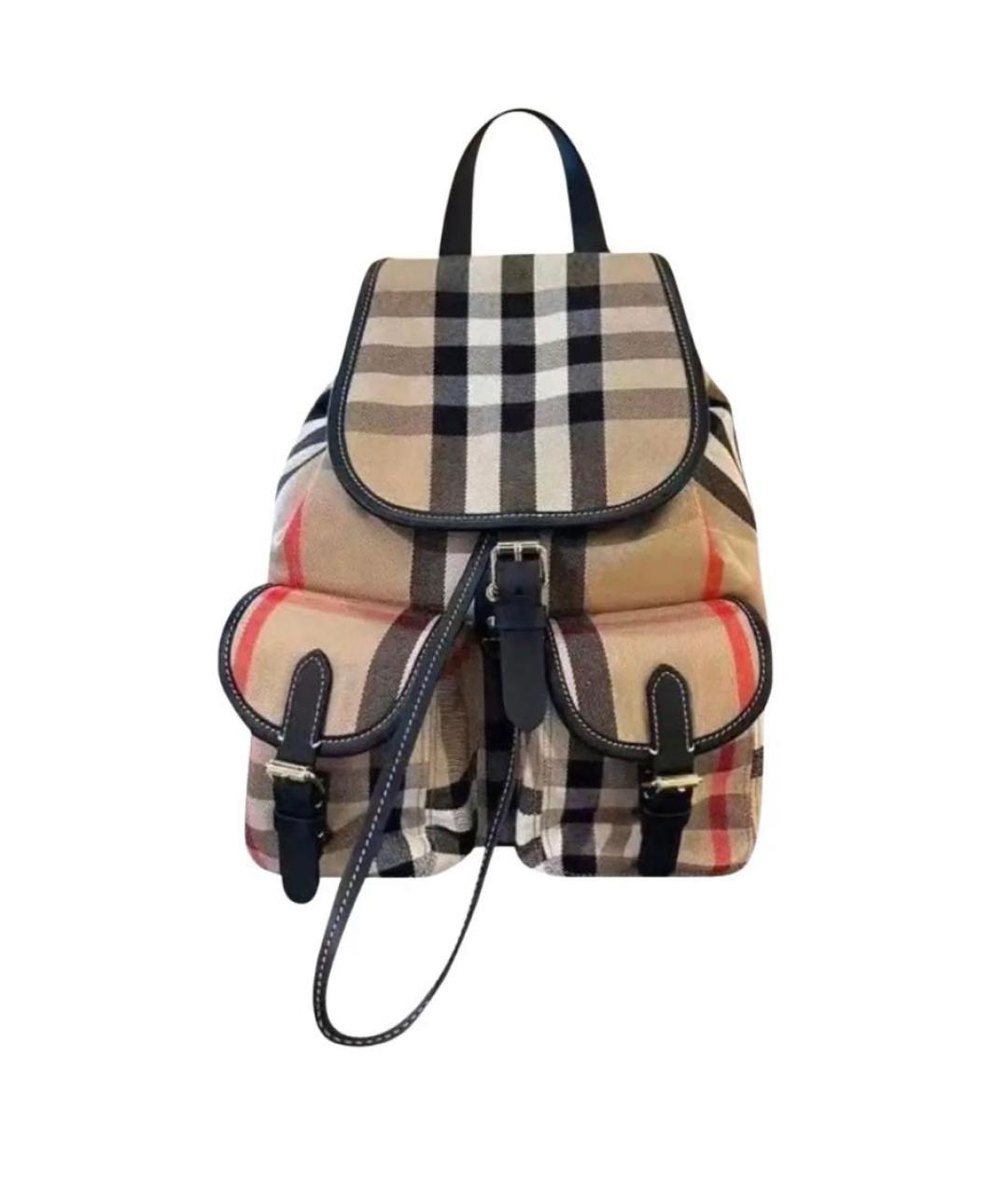 BURBERRY Бежевый тканевый рюкзак, фото 4