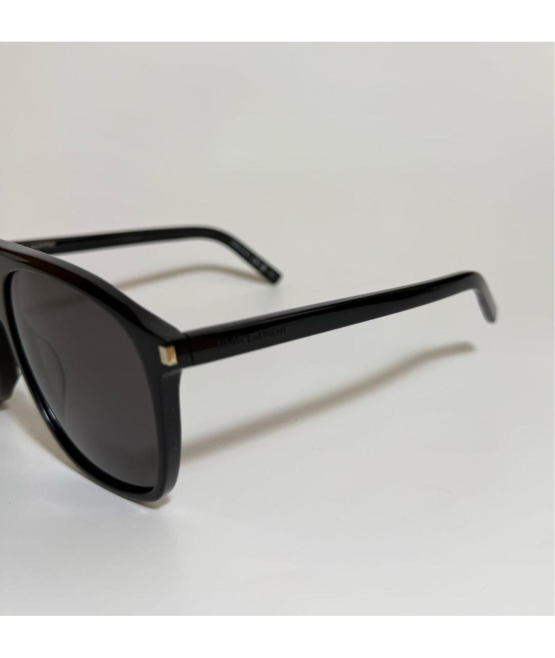 SAINT LAURENT Черные пластиковые солнцезащитные очки, фото 3