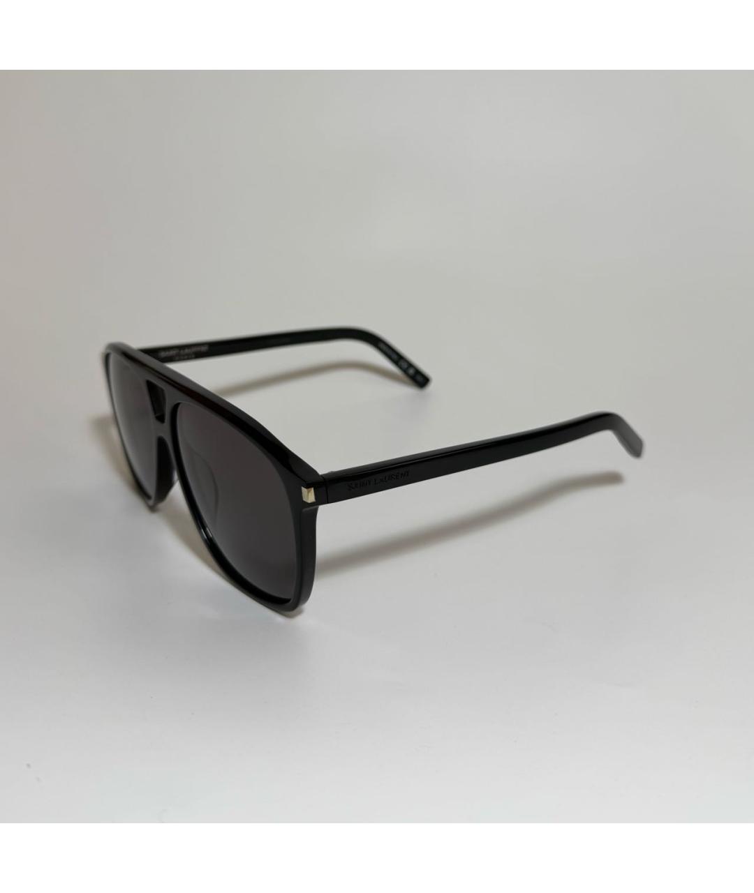SAINT LAURENT Черные пластиковые солнцезащитные очки, фото 2