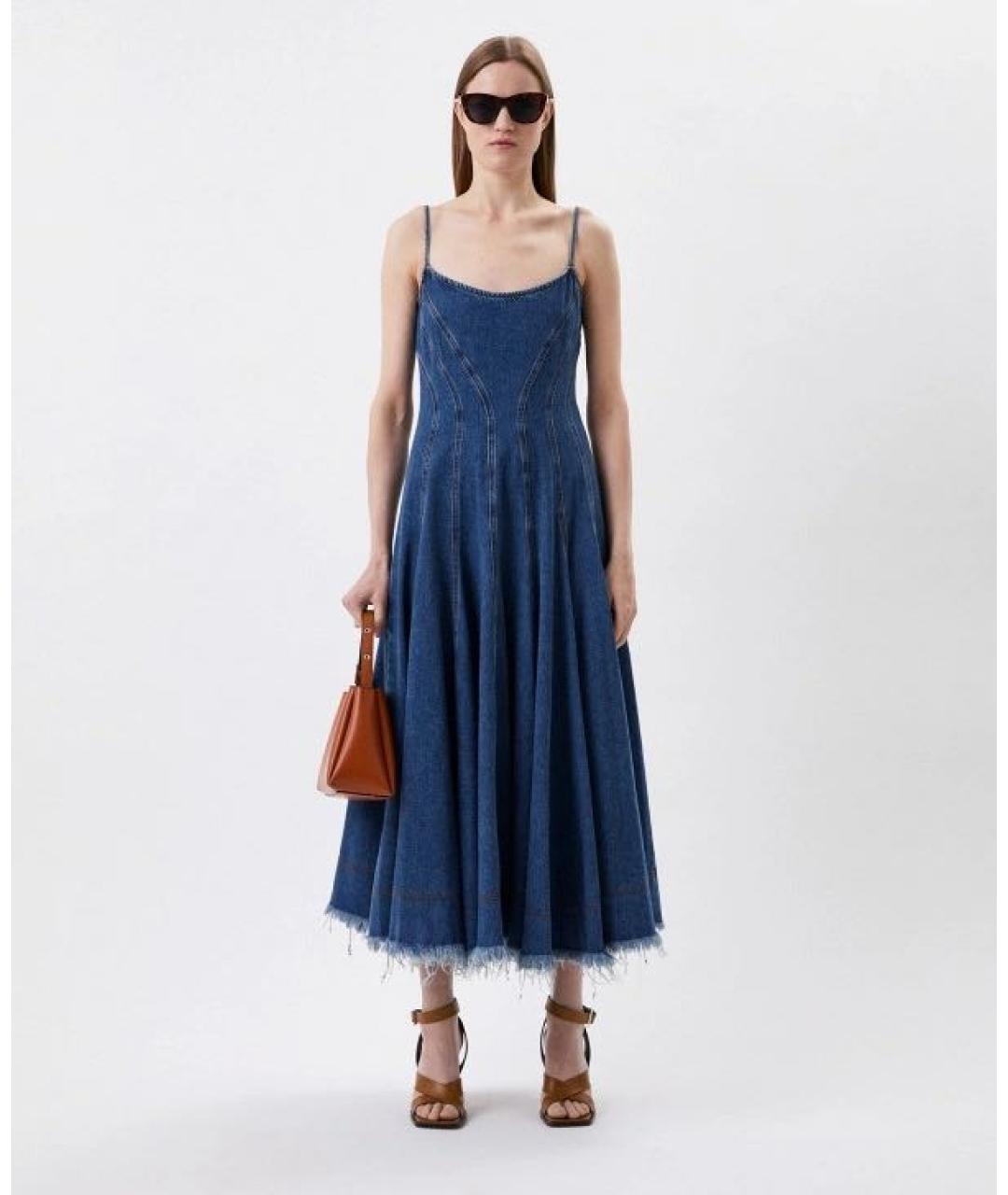 SPORTMAX Синий деним сарафан, фото 5