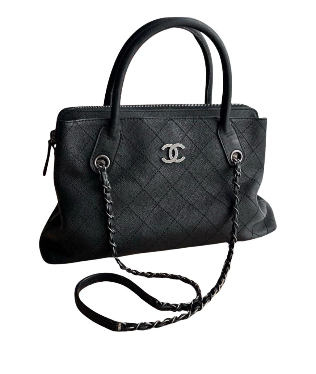 CHANEL Черная кожаная сумка тоут, фото 1