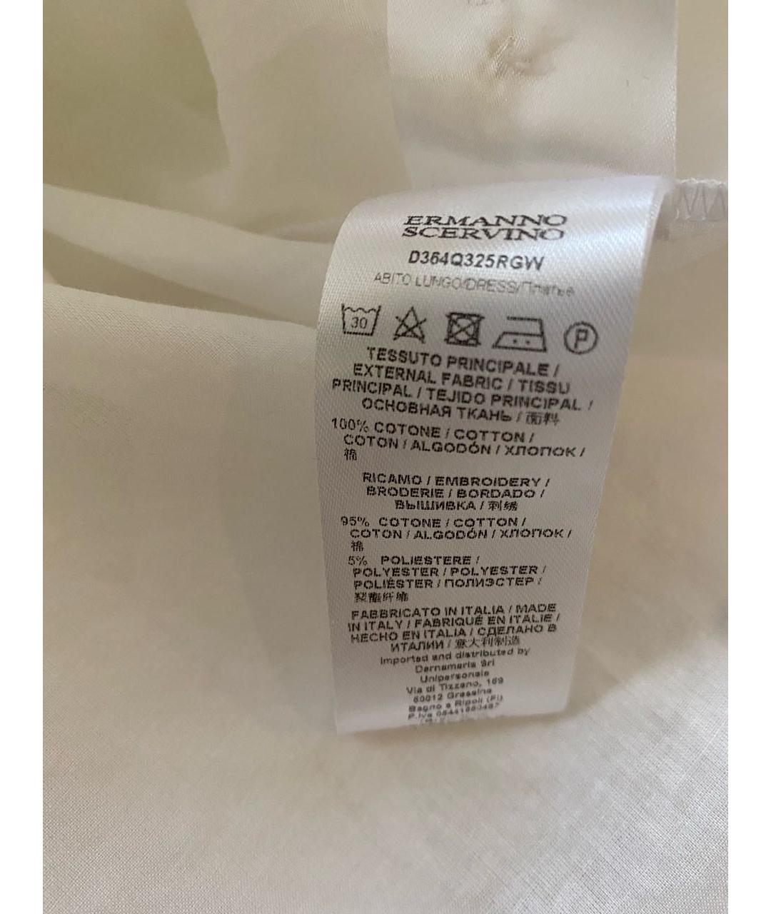 ERMANNO SCERVINO Белый хлопковый сарафан, фото 8
