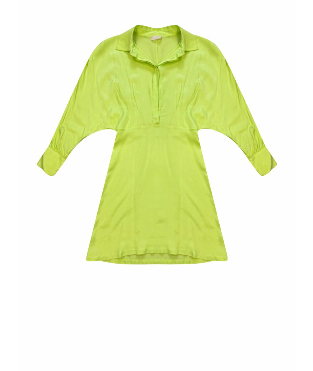 LIU JO Салатовыое вискозное коктейльное платье, фото 1