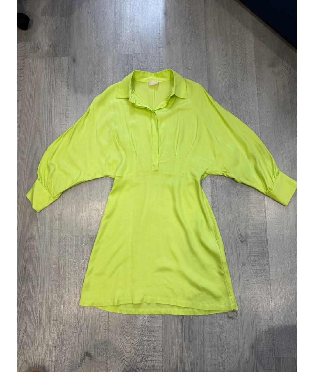 LIU JO Салатовыое вискозное коктейльное платье, фото 8