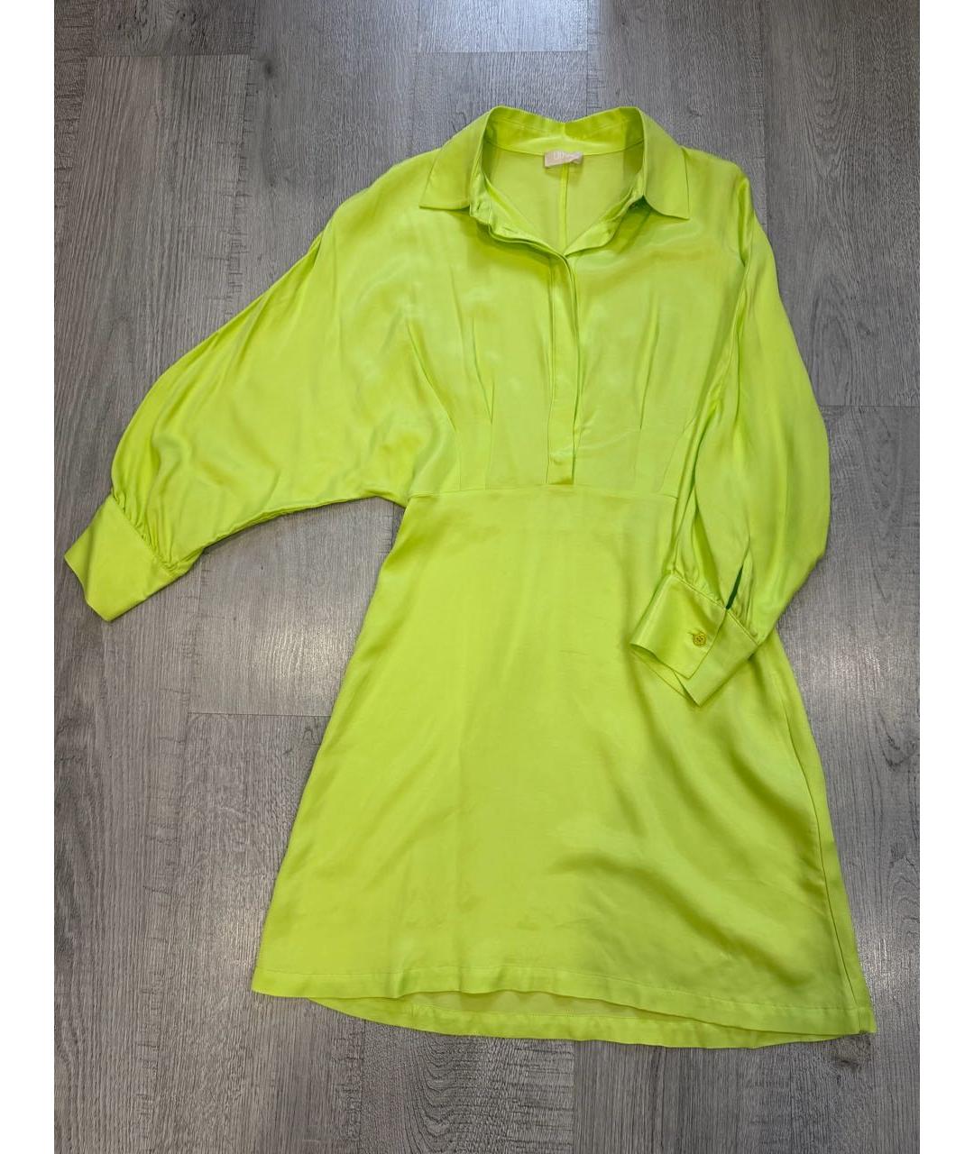 LIU JO Салатовыое вискозное коктейльное платье, фото 5