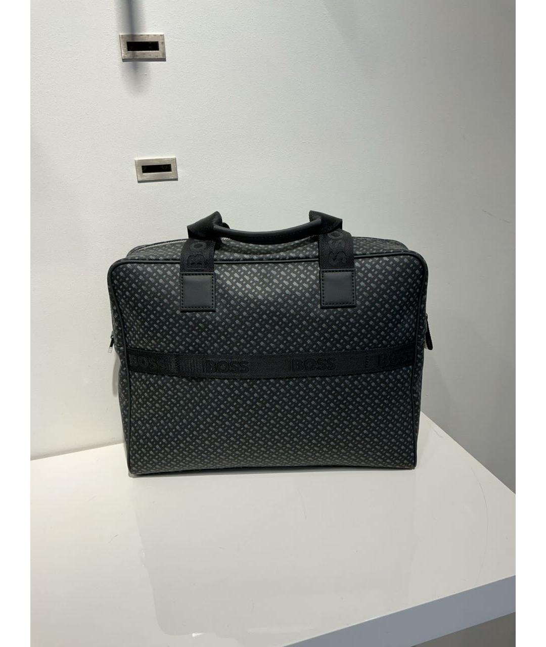 HUGO BOSS Черный портфель из искусственной кожи, фото 4