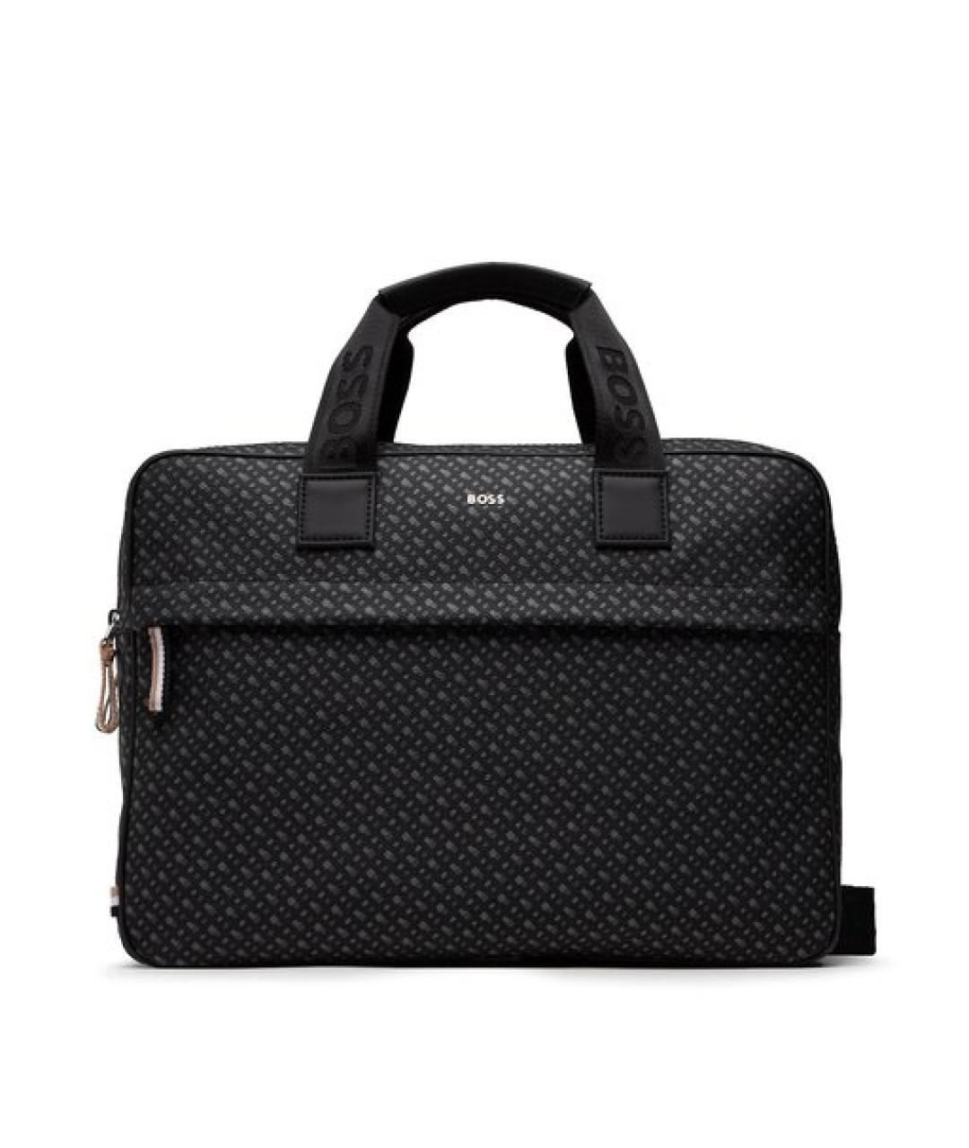 HUGO BOSS Черный портфель из искусственной кожи, фото 1