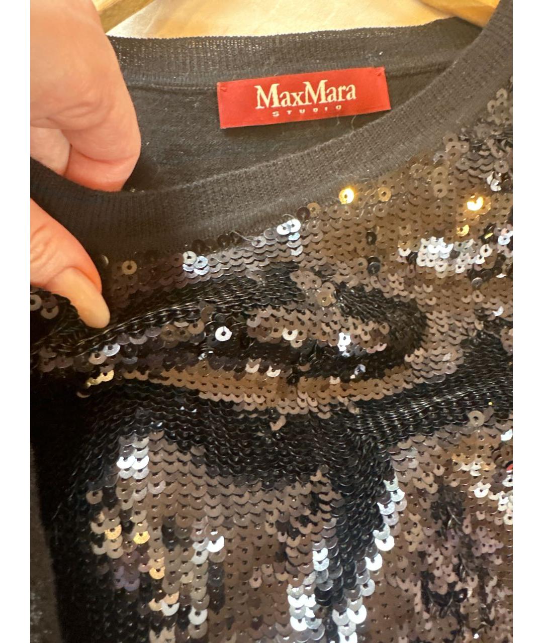 MAX MARA STUDIO Черный шерстяной джемпер / свитер, фото 2