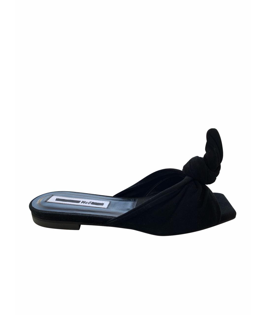 ALEXANDER MCQUEEN Черные замшевые шлепанцы, фото 8