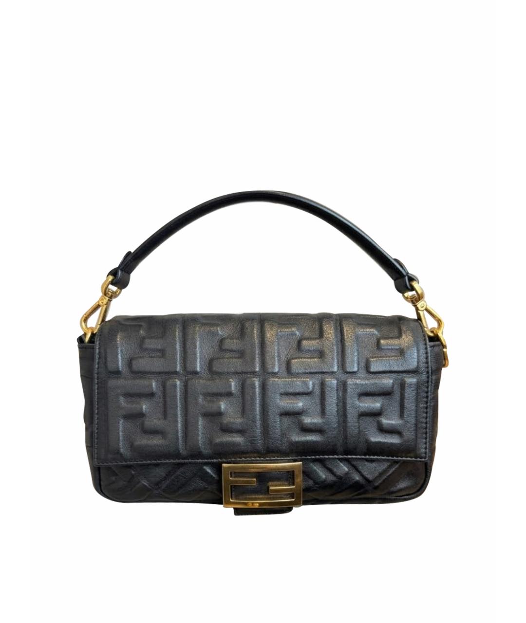 FENDI Черная кожаная сумка через плечо, фото 1