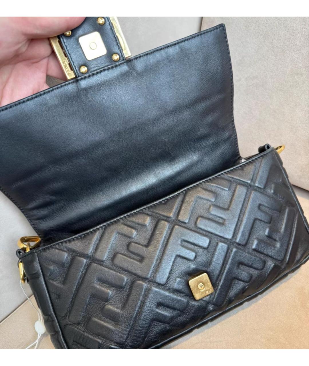 FENDI Черная кожаная сумка через плечо, фото 4