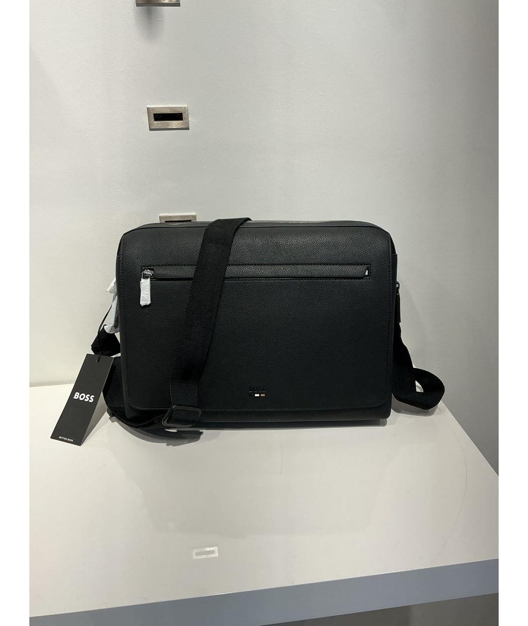 HUGO BOSS Черный портфель из искусственной кожи, фото 2