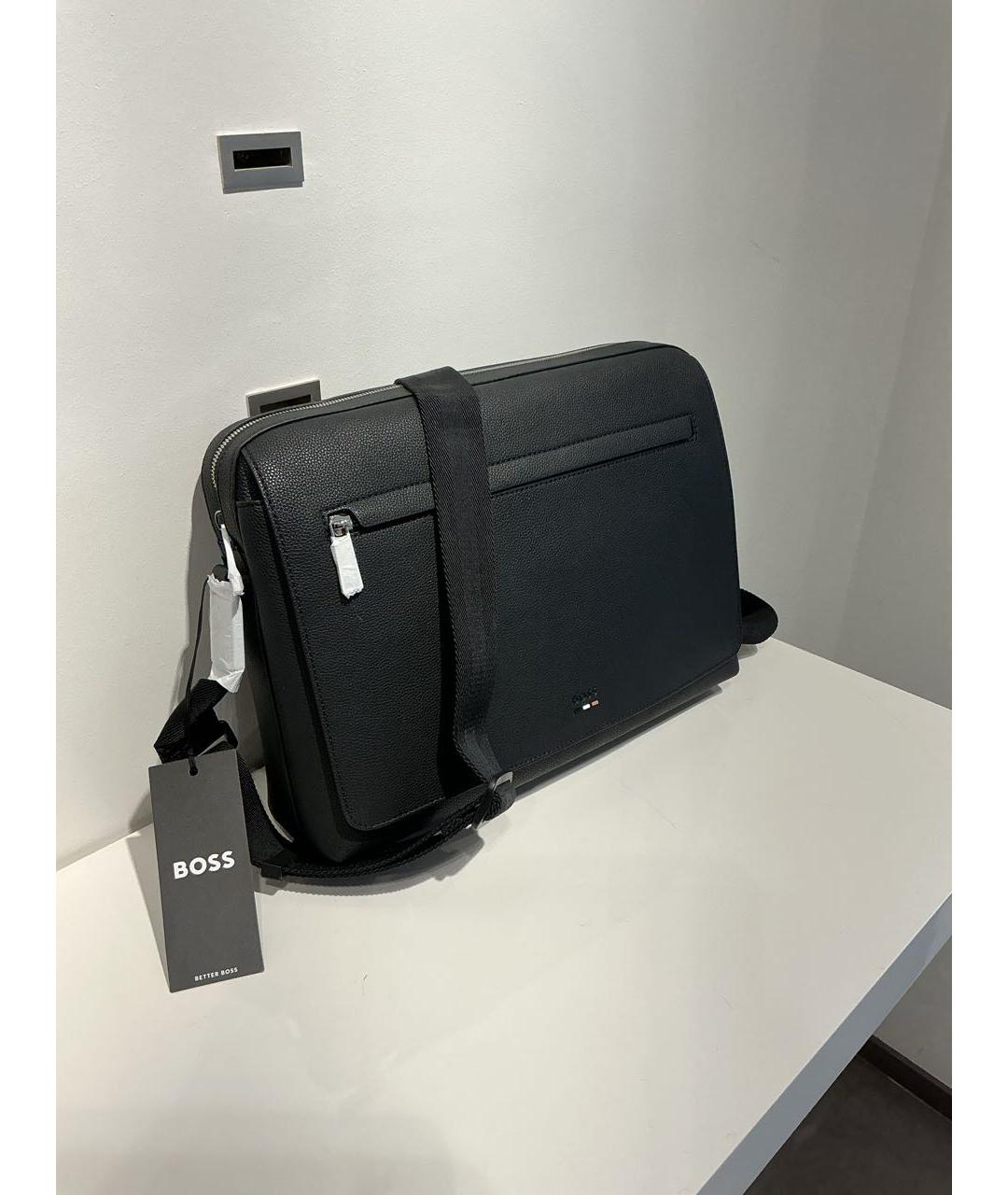HUGO BOSS Черный портфель из искусственной кожи, фото 3