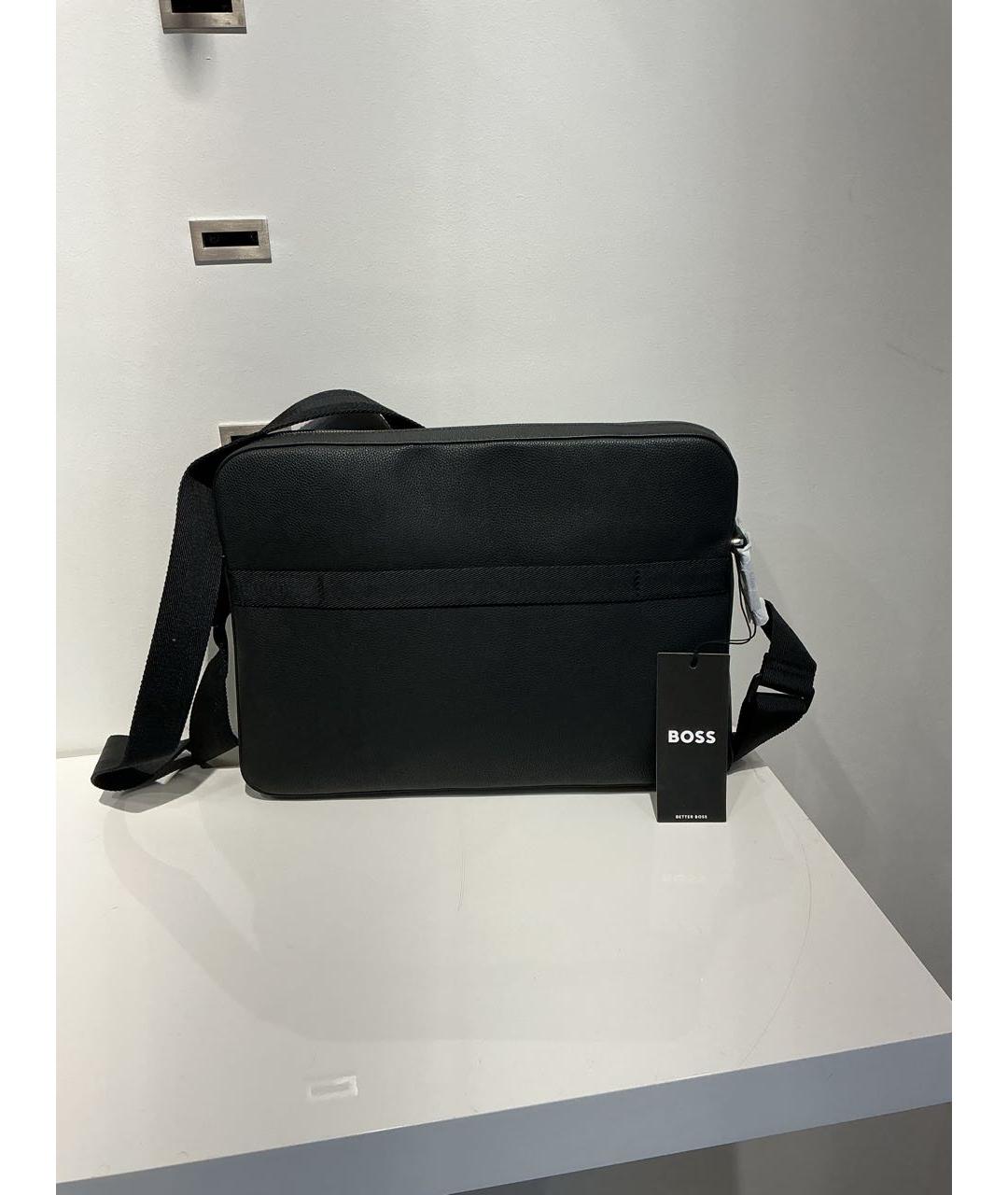 HUGO BOSS Черный портфель из искусственной кожи, фото 4