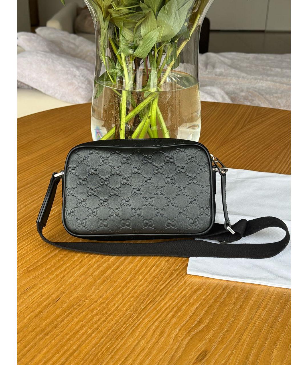 GUCCI Черная кожаная сумка на плечо, фото 2