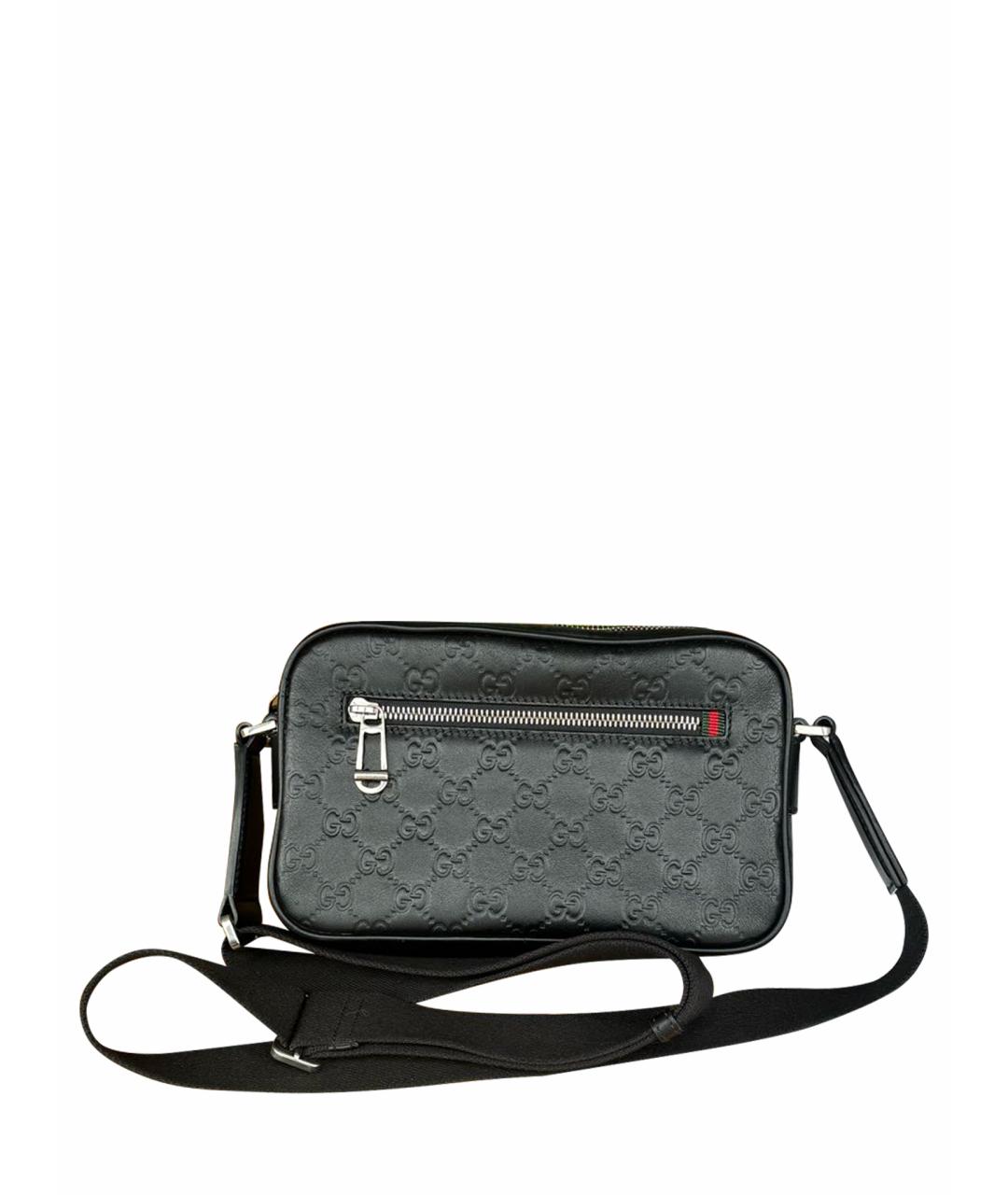 GUCCI Черная кожаная сумка на плечо, фото 1