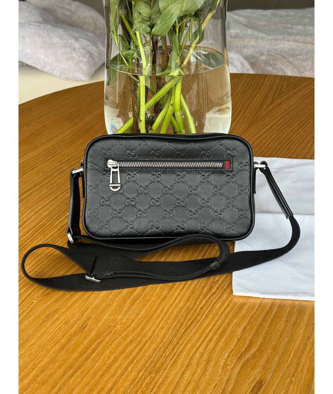 GUCCI Черная кожаная сумка на плечо, фото 8