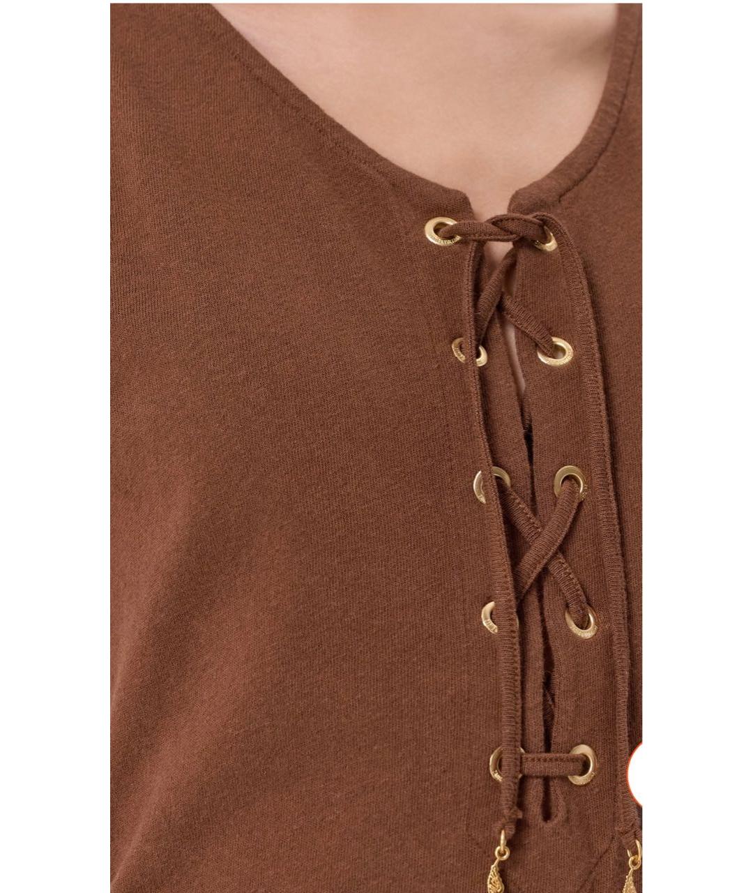 ZADIG & VOLTAIRE Коричневая хлопковая майка, фото 4